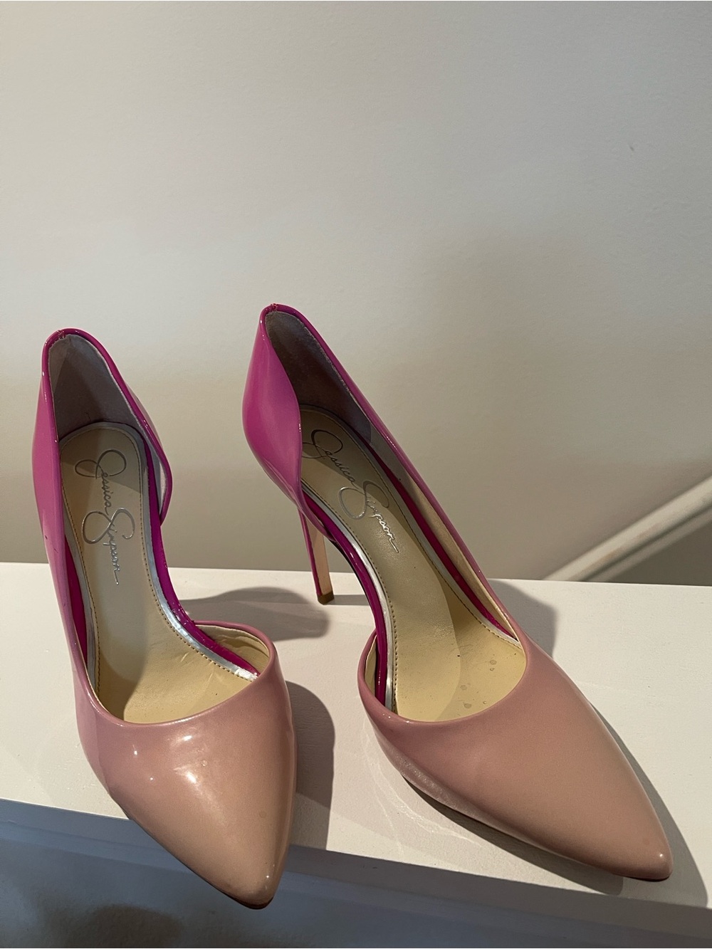 Jessica Simpson Pink Ombre Patent Pumps Heels Size 9.5 Barbiecore Y2K - Picture 3 of 12